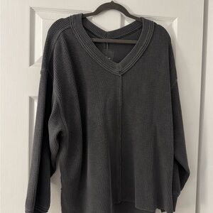 Aerie Ribbed V-Neck Pullover